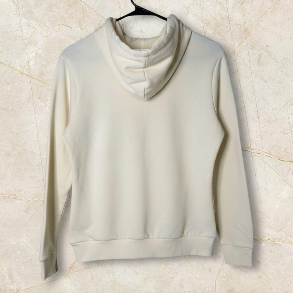 NWT PUMA HOODIE WOMENS LUSCIOUS CREAM KANGAROO POCKET EMBROIDERED LOGO - Picture 3 of 6